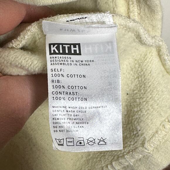 KITH Hailey Crop Camo Patch Hoodie Vintage White Cream Sz M {B9} - Picture 5 of 5